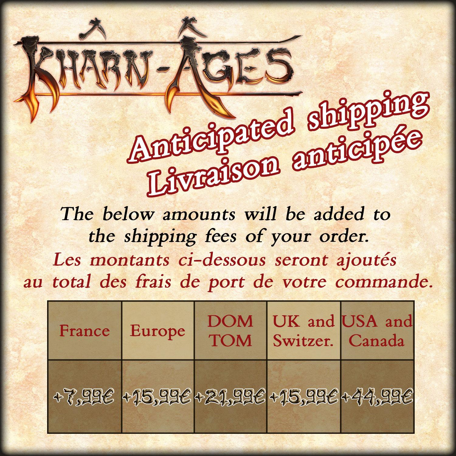 Anticipated shipping montants